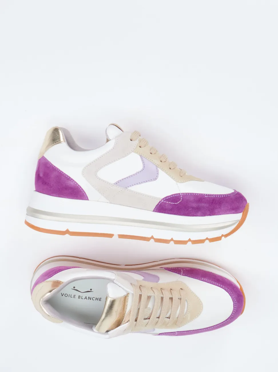 Voile Blanche – Sneaker aus Veloursleder in Multicolor