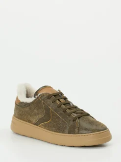 Voile Blanche – Sneaker aus Veloursleder olivbraun