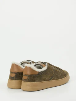 Voile Blanche – Sneaker aus Veloursleder olivbraun