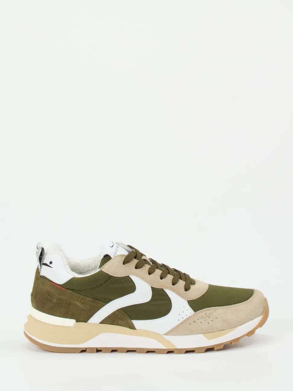 Voile Blanche – Sneaker aus Veloursleder und Nylon olivgrün