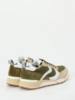 Voile Blanche – Sneaker aus Veloursleder und Nylon olivgrün