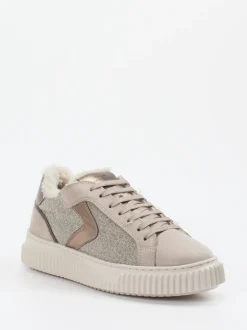 Voile Blanche – Sneaker aus Veloursleder in Beige