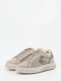 Voile Blanche – Sneaker aus Veloursleder in Beige