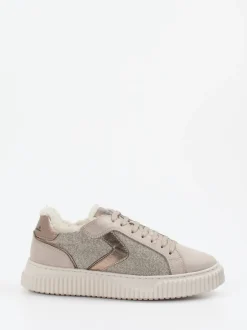 Voile Blanche – Sneaker aus Veloursleder in Beige
