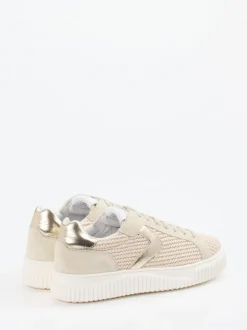 Voile Blanche – Sneaker aus Textil und Veloursleder beige