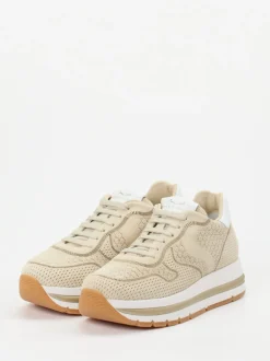 Voile Blanche – Sneaker aus Veloursleder Beige