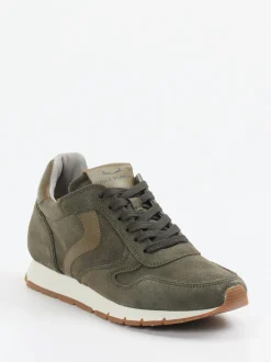 Voile Blanche – Sneaker aus Veloursleder Olivgrün