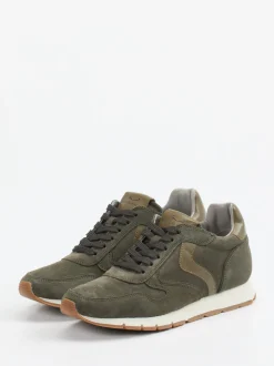 Voile Blanche – Sneaker aus Veloursleder Olivgrün