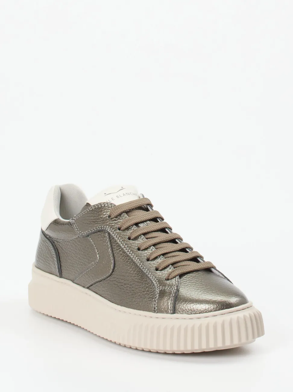 Voile Blanche – Sneaker aus Metallicleder Grau