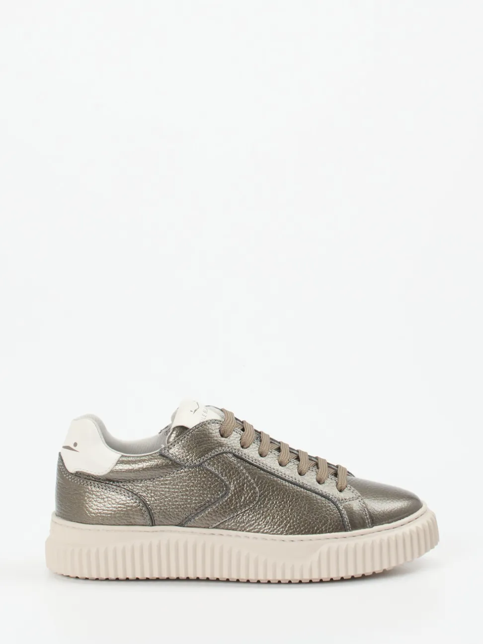Voile Blanche – Sneaker aus Metallicleder Grau