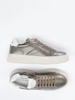 Voile Blanche – Sneaker aus Metallicleder Grau