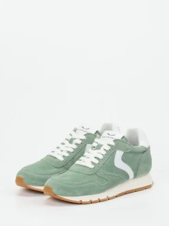 Voile Blanche – Sneaker aus Veloursleder Salbeigrün