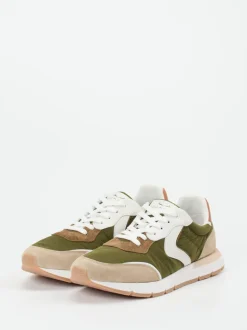 Voile Blanche – Sneaker aus Veloursleder olivgrün