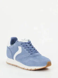 Voile Blanche – Sneaker aus Veloursleder Pastellblau