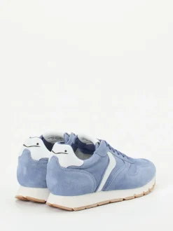 Voile Blanche – Sneaker aus Veloursleder Pastellblau