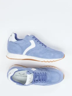 Voile Blanche – Sneaker aus Veloursleder Pastellblau