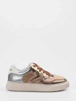 Voile Blanche – Sneaker aus Metallicleder Roségold