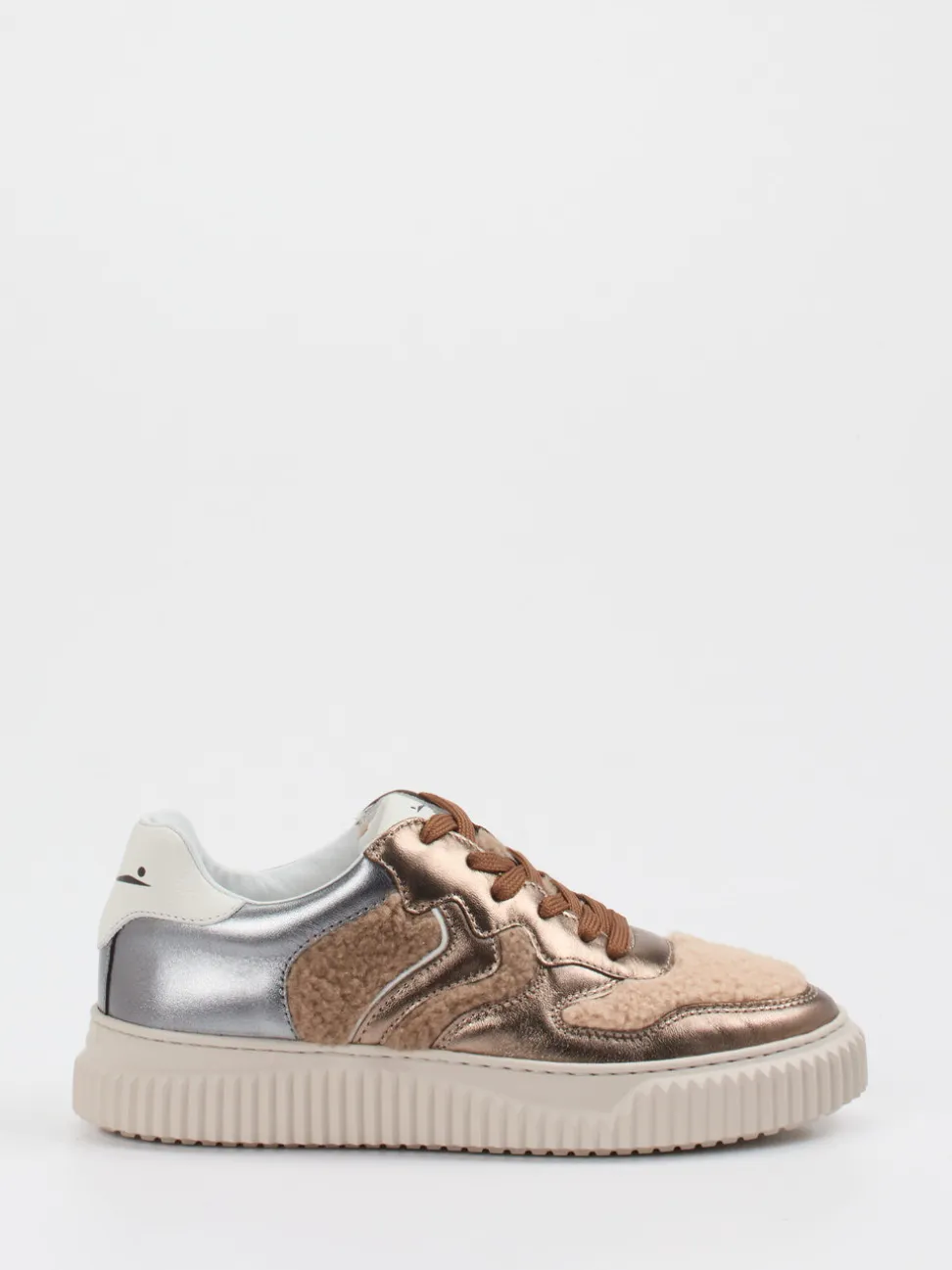 Voile Blanche – Sneaker aus Metallicleder Roségold