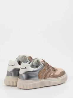 Voile Blanche – Sneaker aus Metallicleder Roségold