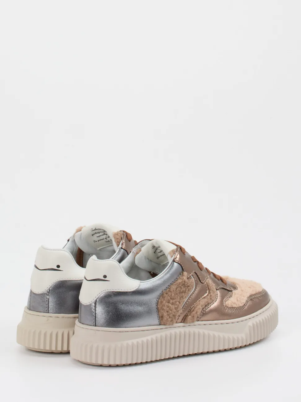 Voile Blanche – Sneaker aus Metallicleder Roségold