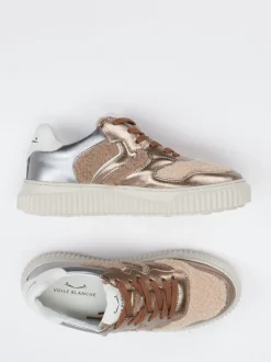 Voile Blanche – Sneaker aus Metallicleder Roségold