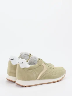 Voile Blanche – Sneaker aus Veloursleder Salbeigrün