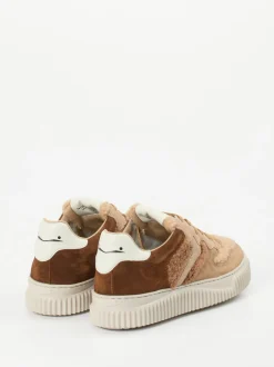 Voile Blanche – Sneaker aus Veloursleder und Teddytextil