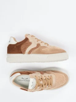Voile Blanche – Sneaker aus Veloursleder und Teddytextil