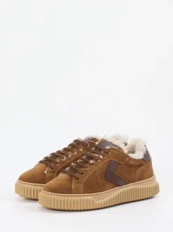 Voile Blanche – Sneaker aus Veloursleder cognacbraun