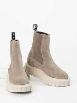 Voile Blanche – Stiefelette aus Veloursleder taupe