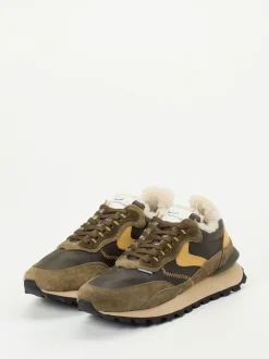 Voile Blanche – Winter-Sneaker aus Veloursleder Oliv
