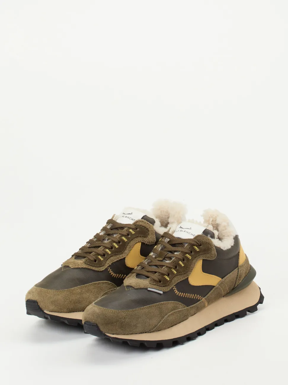 Voile Blanche – Winter-Sneaker aus Veloursleder Oliv
