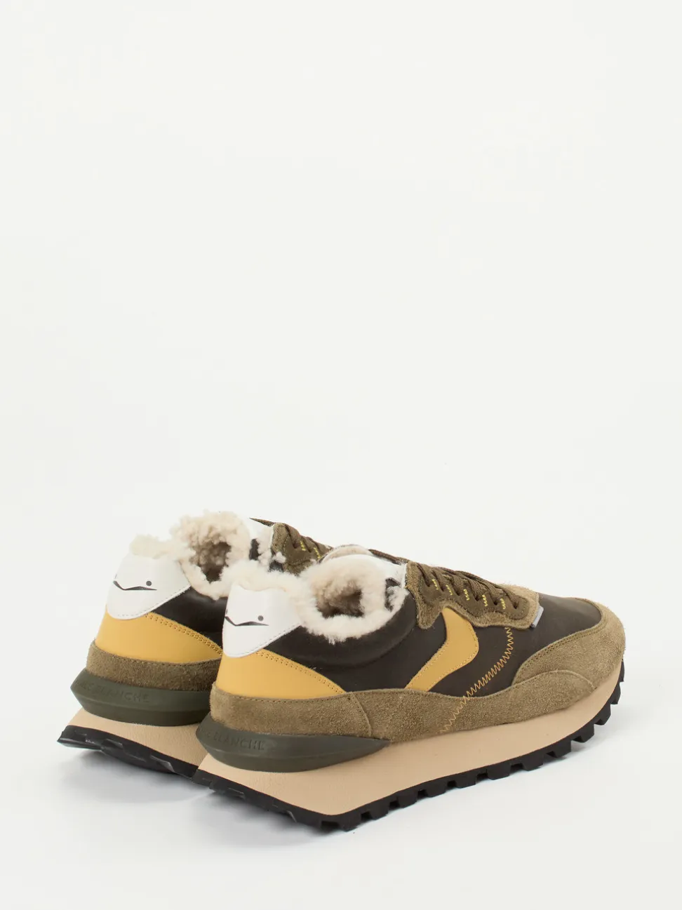 Voile Blanche – Winter-Sneaker aus Veloursleder Oliv