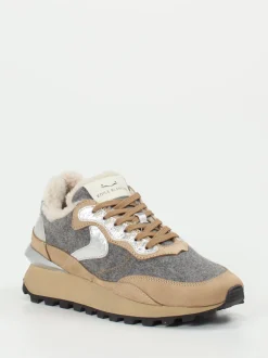 Voile Blanche – Winter-Sneaker aus Nubukleder beige