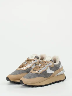 Voile Blanche – Winter-Sneaker aus Nubukleder beige