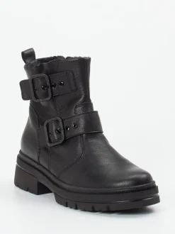 Waldläufer – Biker-Stiefelette aus Kalbleder schwarz