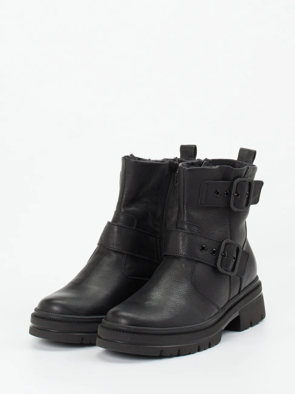 Waldläufer – Biker-Stiefelette aus Kalbleder schwarz