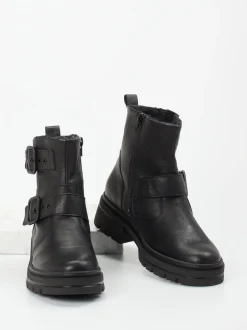 Waldläufer – Biker-Stiefelette aus Kalbleder schwarz