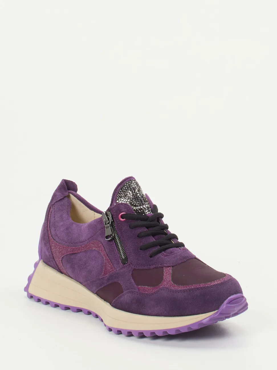 Waldläufer – Freizeitsneaker aus Veloursleder violett
