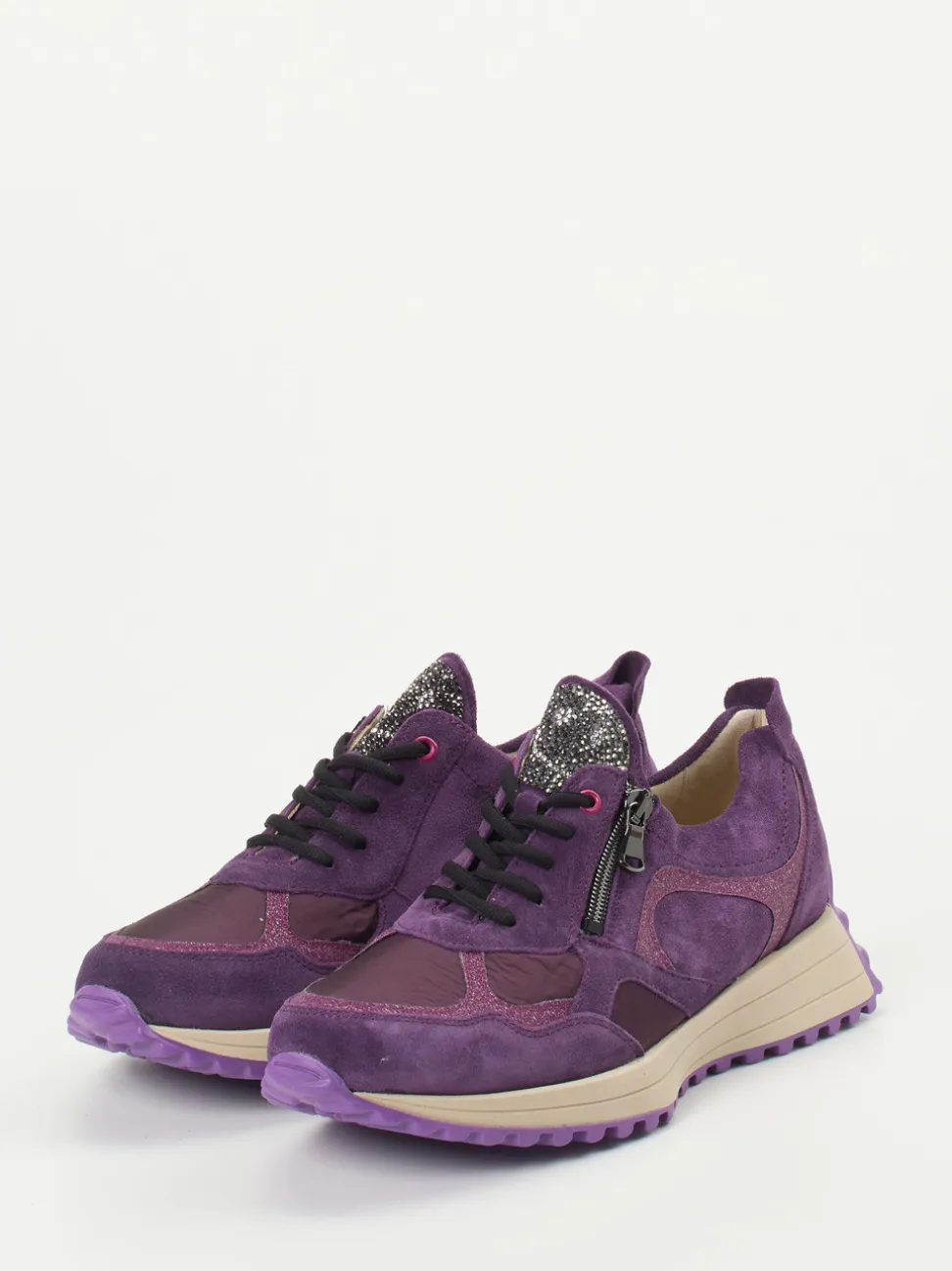 Waldläufer – Freizeitsneaker aus Veloursleder violett