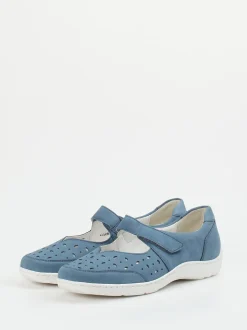 Waldläufer – Klettslipper aus Nubukleder jeansblau