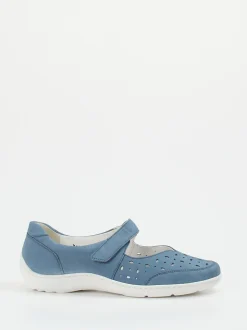 Waldläufer – Klettslipper aus Nubukleder jeansblau