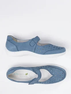 Waldläufer – Klettslipper aus Nubukleder jeansblau