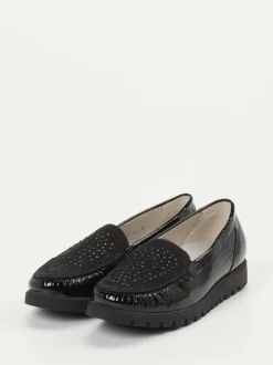 Waldläufer – Komfort-Loafer aus Lackleder schwarz