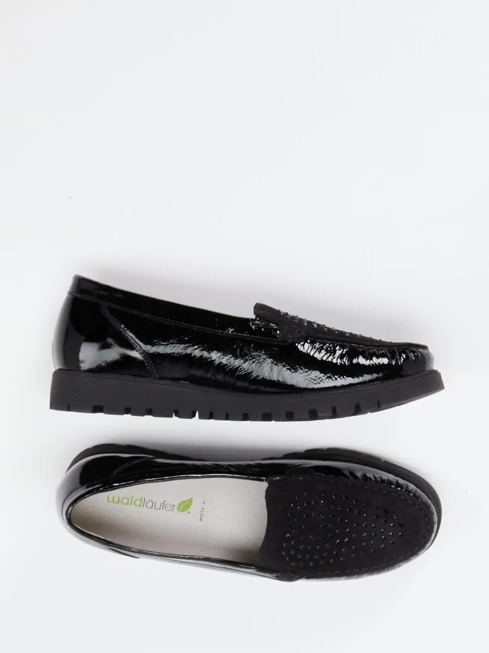 Waldläufer – Komfort-Loafer aus Lackleder schwarz