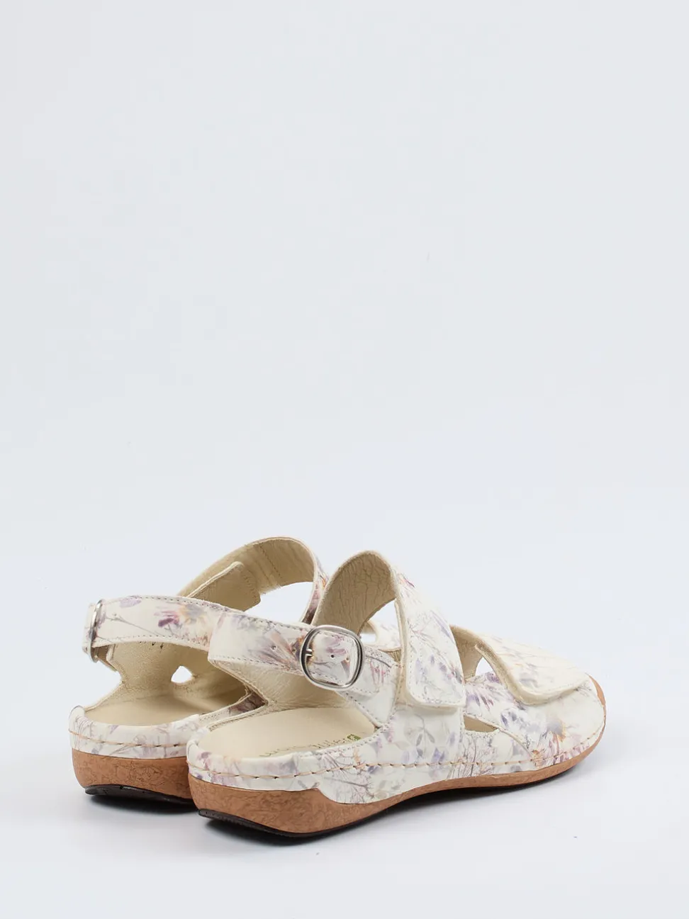 Waldläufer – Komfortsandale aus geprägtem Leder floral