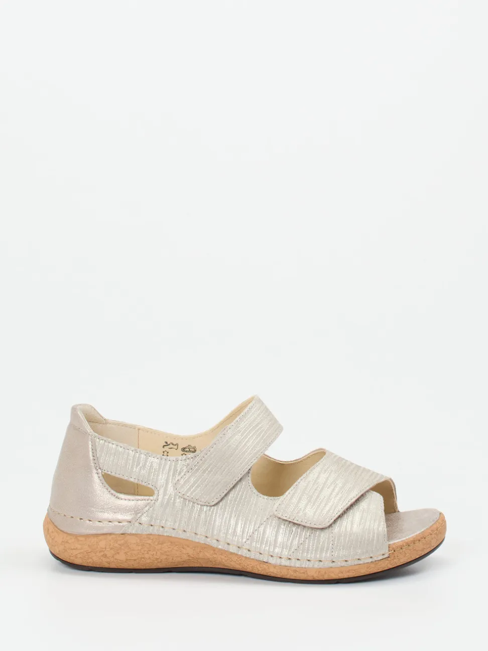 Waldläufer – Komfortsandalen aus geprägtem Leder beige