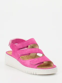 Waldläufer – Komfortsandale aus Veloursleder pink