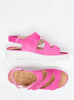 Waldläufer – Komfortsandale aus Veloursleder pink