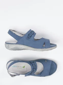 Waldläufer – Komfortsandalen aus Nubukleder jeansblau